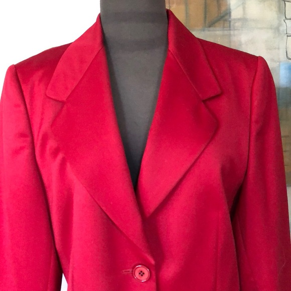 Vintage 100% Red Wool Blazer - Picture 2 of 6